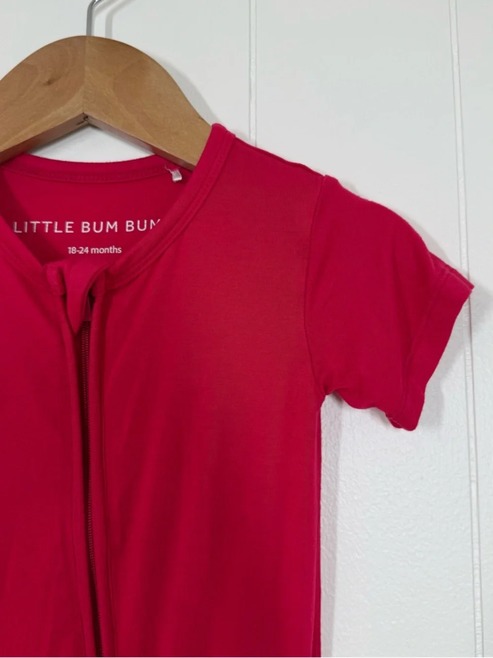 Little Bum Bums Bums & Roses Bamboo Pink Short Sleeve Zip Romper